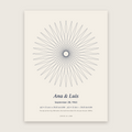 Date Curve Poster – One Date: spirograph curve in Paper colours, titled "Ana & Luis"; September 20, 1983.